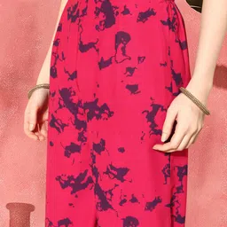 Sangria Printed Yoke Design Alia Cut Kurta Pajama Set image 3