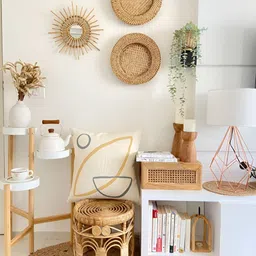 STAPLE EAST Brown Rattan Sunburst Mirror image 5