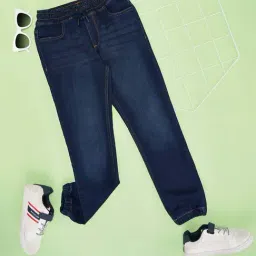 Pantaloons Junior Boys Dusk Blue Cotton Solid Jeans-image-12