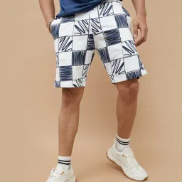 Fame Forever By Lifestyle White Regular Fit Printed Shorts image 1