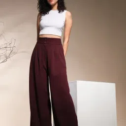Zastraa Maroon Casual Trousers image 5