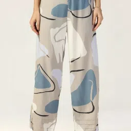 Mustard Multicolour Printed Casual Trousers image 1