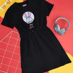 Pantaloons Junior Black Cotton Printed Dress-image-25
