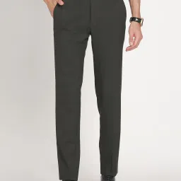 Turtle Green Slim Fit Dobby Trousers image 1