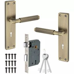 Atom Stainless Steel Beige Door Handle Lock Set, MH-MIA-L-KY-BA-08-picture-5