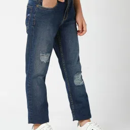 Gas Kids Blue Distressed Jeans image 4