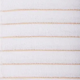 Fabindia Home Meraki Stripes White & Beige Cotton Medium Towel image 3