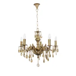 Fos Lighting Candle Lamp 5 Lights Honey Crystal Brass Chandelier - Kalee-S-Antq-Honey-CH5 image 3