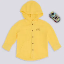 Pantaloons Baby Boys Pale Banana Embroidery Shirt-image-91