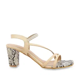 Walkway Women's Beige Ankle Strap Sandals image 1