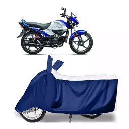 Auto Pearl Bike Cover for Hero Splendor I Smart (White & Blue)-picture-14