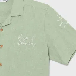 Fame Forever by Lifestyle Boys Sage Cotton Embroidery Shirt image 3
