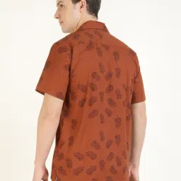 Hancock Orange Cotton Relaxed Fit Printed Shirt image 2