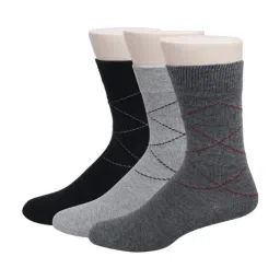 Sokker Multicolor Cotton Blend Solid Socks - Set of 3-picture-12