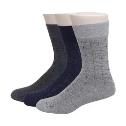 Sokker Multicolor Cotton Blend Geometric Socks - Set of 3-picture-18