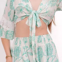 Sencei Floral Printed Top & Skirt Co-Ords image 2