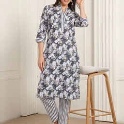 True Shape Floral-Printed Pure Cotton Tunic With Trouser Co-Ords-image-64
