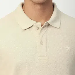 R&B Beige Regular Fit Polo T-Shirt image 4