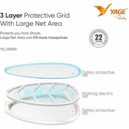 yage YG-D112 Electric Insect Killer Indoor, Outdoor Bat (White & Blue) image 4