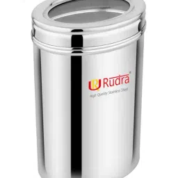 Rudra Silver Stainless Steel Container with See Through Lid-image-87