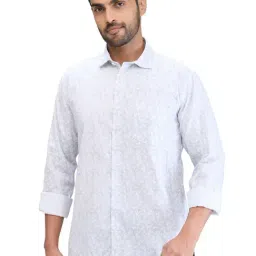 Park Avenue Grey Slim Fit Printed Shirt-image-96