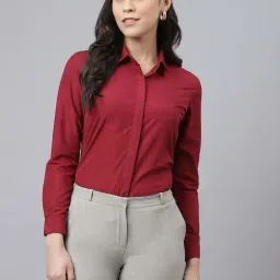 English Navy Maroon Regular Fit Shirt-picture-14