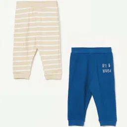 Juniors By Lifestyle Beige & Blue Cotton Regular Fit Striped Pyjamas - Pack Of 2-picture-25