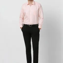 Van Heusen Peach Cotton Regular Fit Texture Shirt image 5