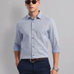Ad By Arvind Blue Cotton Regular FitShirts-picture-13