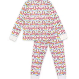 H by Hamleys Girls Pink & White Printed Full Sleeves T-Shirt With Joggers image 2