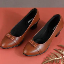 Mochi Women's Tan Formal Pumps-picture-12