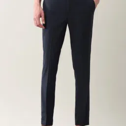 Arrow New York Blue Slim Fit Self Pattern Trousers-picture-25