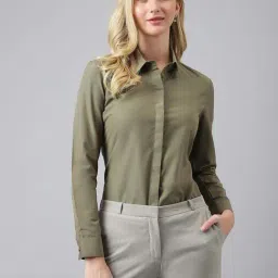 English Navy Olive Regular Fit Shirt-image-51