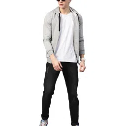 underjeans by spykar Spykar Grey Hooded Sweatshirt image 5