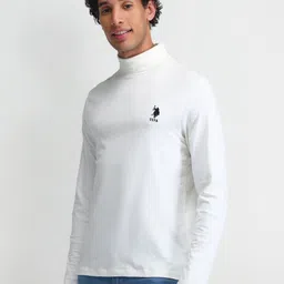 U.S. Polo Assn. Denim Co. Men Brand Logo Printed Turtle Neck Cotton Slim Fit T-shirt image 3