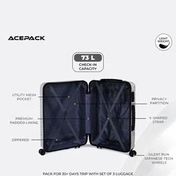 ACEPACK Starlink Hard Sided Medium Trolley Suitcase image 2