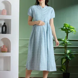 NIGHTSPREE Floral Print Puff Sleeve A-Line Midi Dress-image-1
