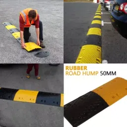 Ladwa 100x34x5 cm 9 m Rubber Un-Breakable Speed Breaker/Road Hump (Pack of 36) image 3