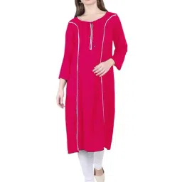 PATRORNA Dark Pink Regular Fit Kurta-picture-13