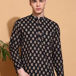 FUBAR Men Geometric Printed Thread Work Kurta-picture-13