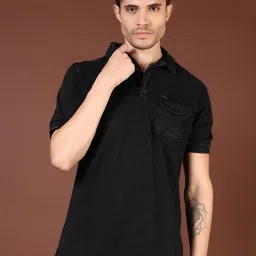 V-Mart Men Solid Polo Collar Cotton T-shirt-picture-12