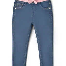 Babyhug Cotton Denim Full Length Washed Jeans With Stretch - Blue-picture-14