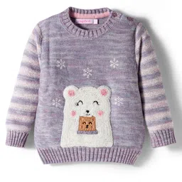 Wingsfield Full Sleeves Bear Designed Sweater - Blue-picture-16