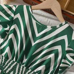 BAESD Girls Printed Flutter Sleeve Fit & Flare Dress image 3