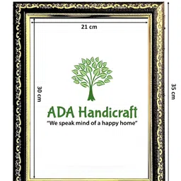 ADA Handicraft Black & Gold-Toned Self Design Wooden Wall Photo Frame image 4