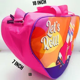 Echo Boomers Pink Skating Bag with Let's Row Print Lightweight & Durable for Kids & Teens image 2