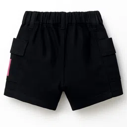 Olio Kids Denim Knit Above Knee Length Shorts With Text Print - Black image 2