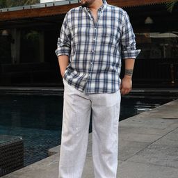 Instafab Plus Checked Comfort Spread Collar Cotton Shirt-picture-38