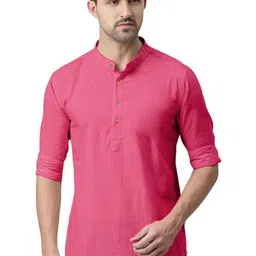 Yugnik Mandarin Collar Roll-Up Sleeves Straight Short Kurta-picture-17