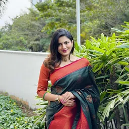 CANIZZARO Woven Design Striped Zari Banarasi Saree image 2